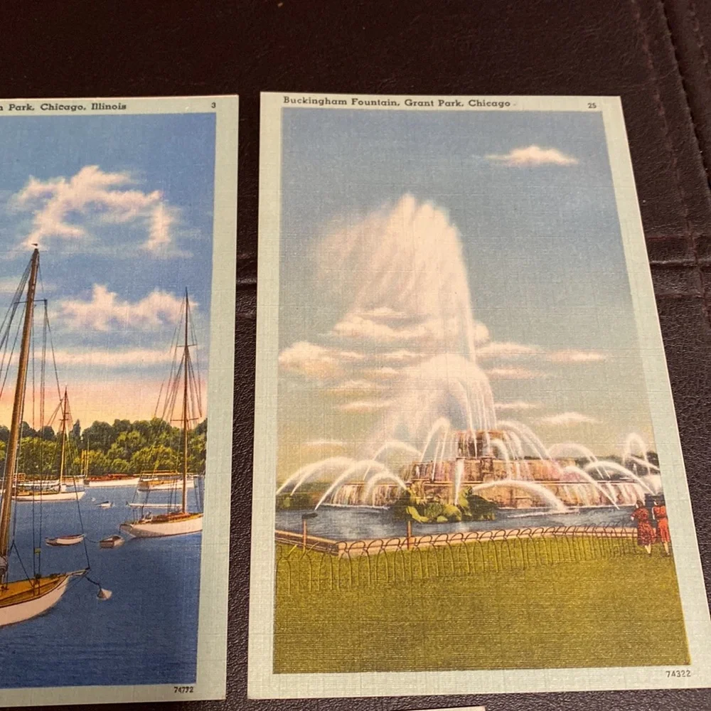11 vintage postcards of Chicago from the 1940’s includes Comiskey Park